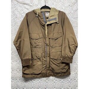 Vintage Force 10 Los Angeles brown with brass buttons parka rain jacket